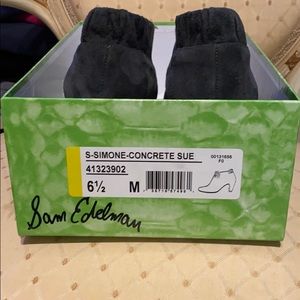 Sam Edelman gray suede high heel booties